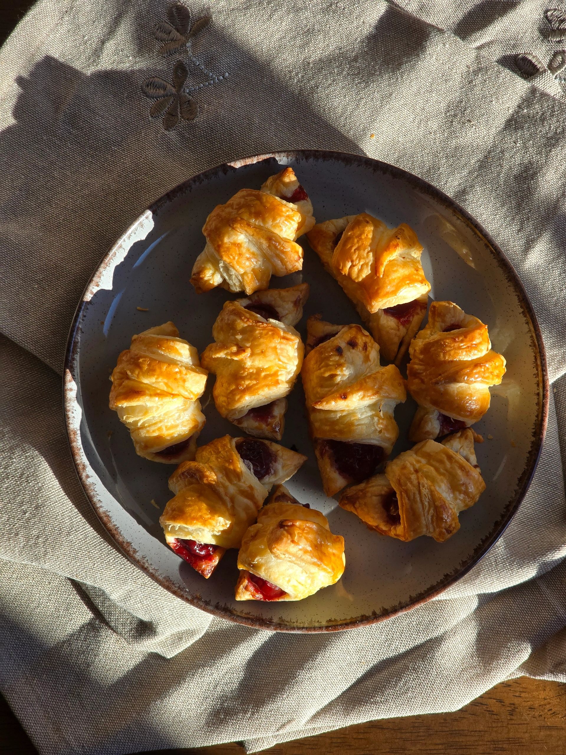 Fresh pastries served at a cozy café table