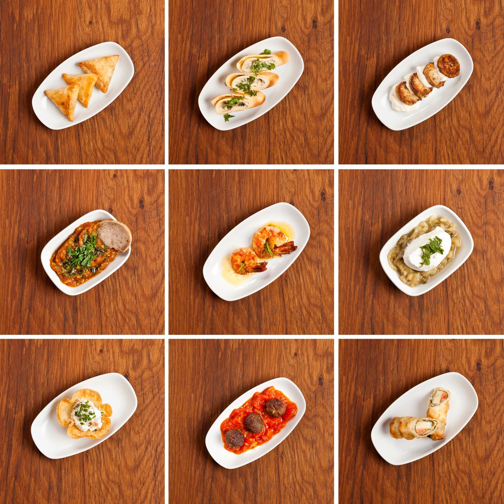Variety of small plates for sharing